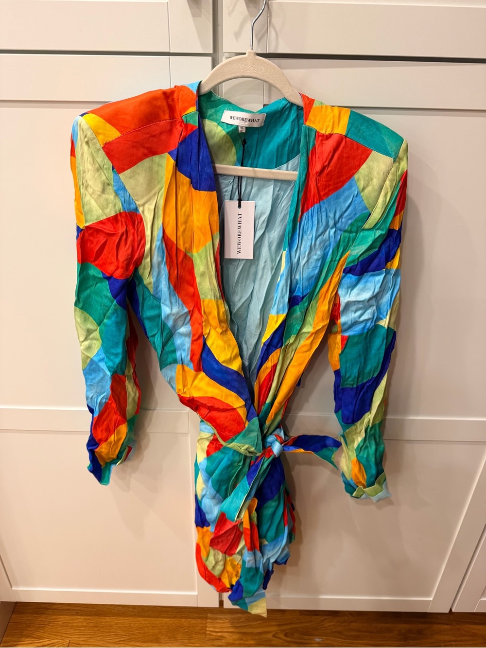 WeWoreWhat Multicolor Abstract Wrap Dress